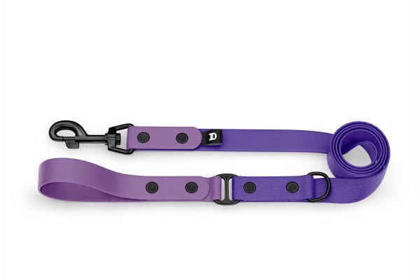 Dog Leash Duo: Purpur & Purple with Black components