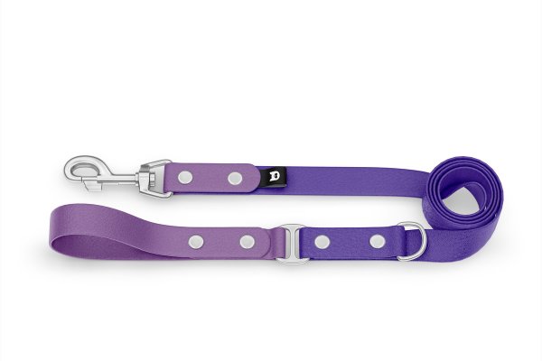 Dog Leash Duo: Purpur & Purple with Silver components
