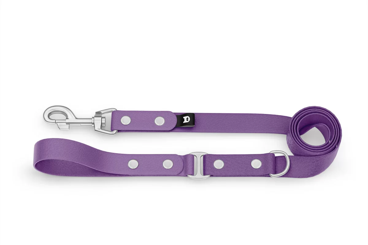 Dog Leash Duo: Purpur & Purpur with Silver components