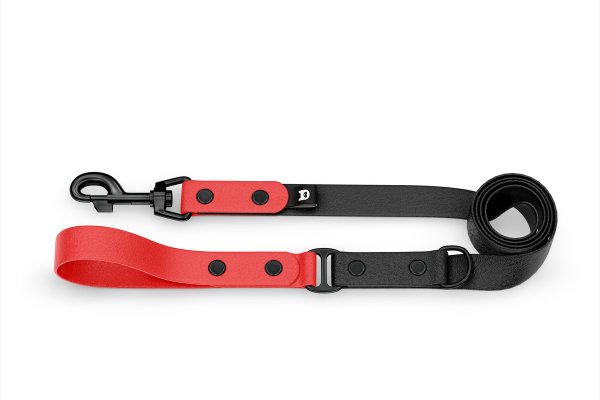 Dog Leash Duo: Red & Black with Black components