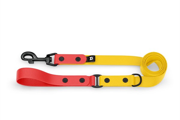 Dog Leash Duo: Red & Yellow with Black components