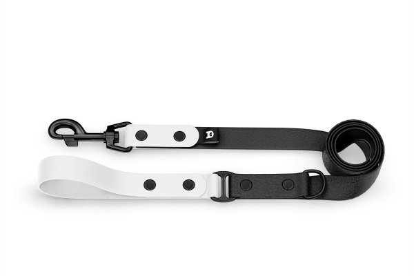 Dog Leash Duo: White & Black with Black components