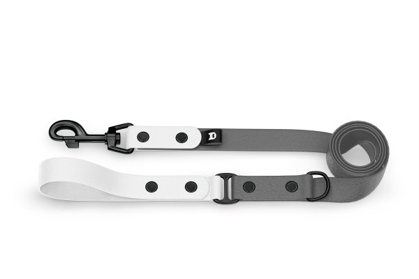 Dog Leash Duo: White & Gray with Black components