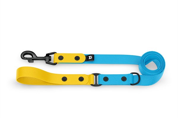 Dog Leash Duo: Yellow & Light blue with Black components