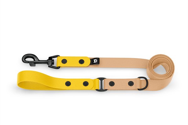 Dog Leash Duo: Yellow & Light brown with Black components