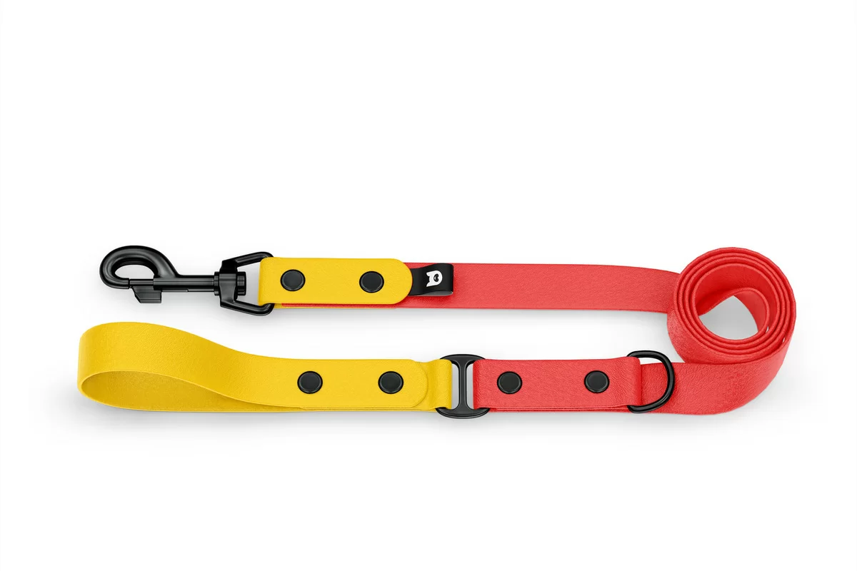Dog Leash Duo: Yellow & Red with Black components