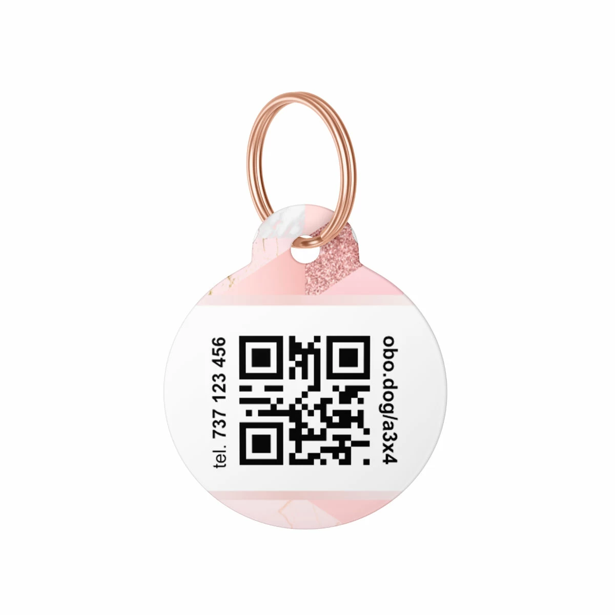Dog ID tag Collection Pink Marble - Photo 1