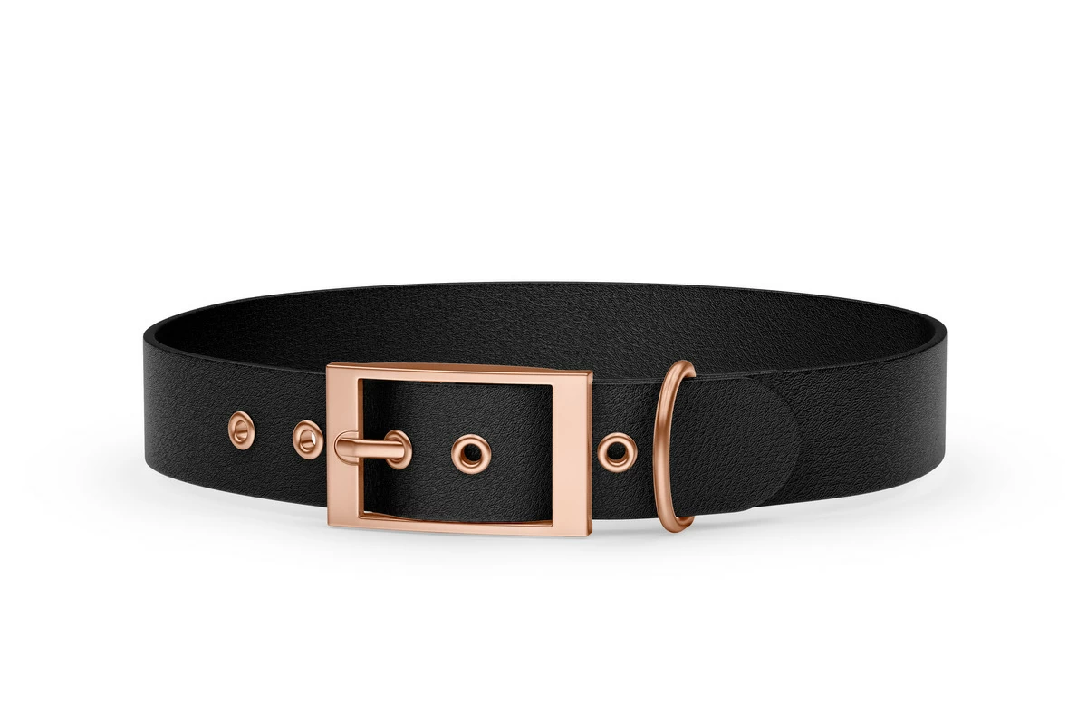 Dog Collar Adventure: Black with Rosegold