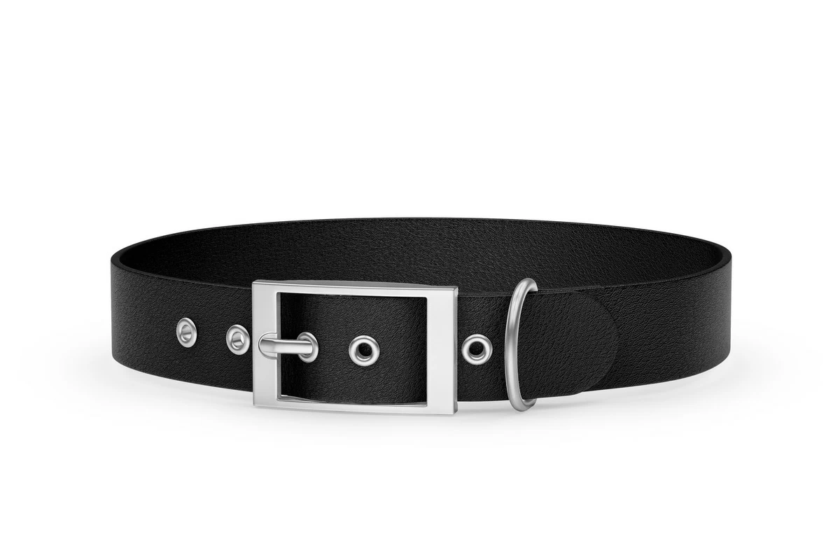 Dog Collar Adventure: Black with Silver