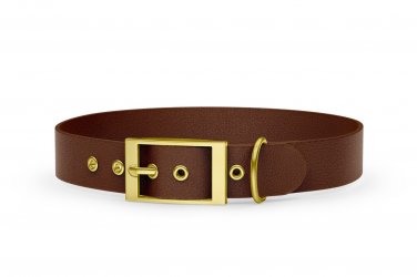 Dog Collar Adventure: Dark brown with Gold