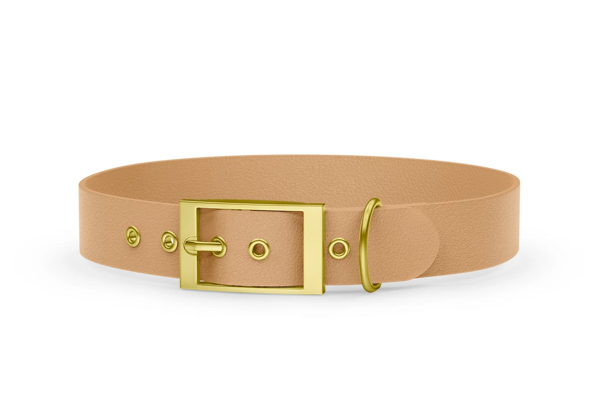 Dog Collar Adventure: Light brown with Gold