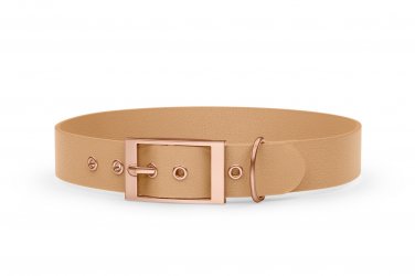 Dog Collar Adventure: Light brown with Rosegold