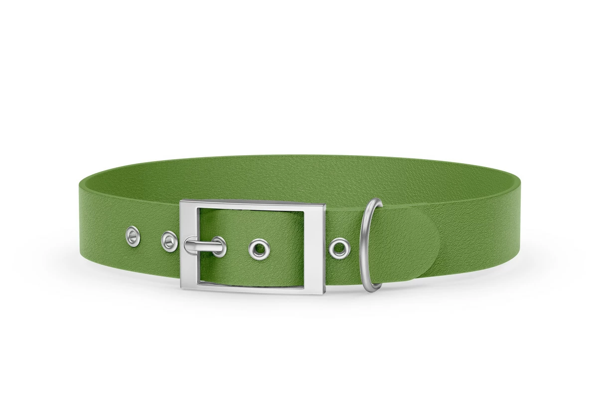 Dog Collar Adventure: Olive with Silver