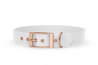 Dog Collar Adventure: White with Rosegold