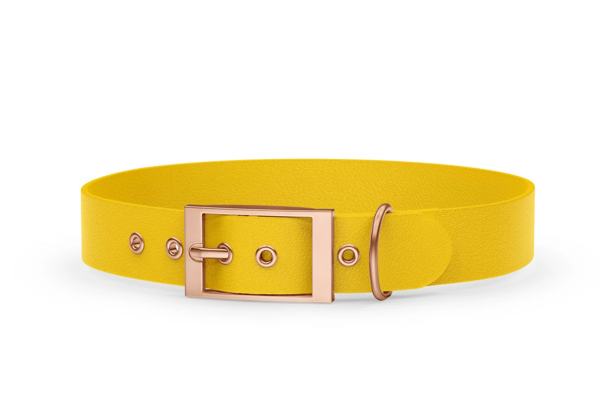 Dog Collar Adventure: Yellow with Rosegold