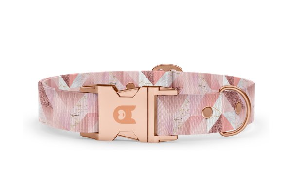 Dog collar Basic Collection Pink Marble