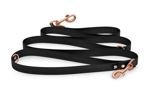 Dog Leash Reduce: Black & black with Rosegold components