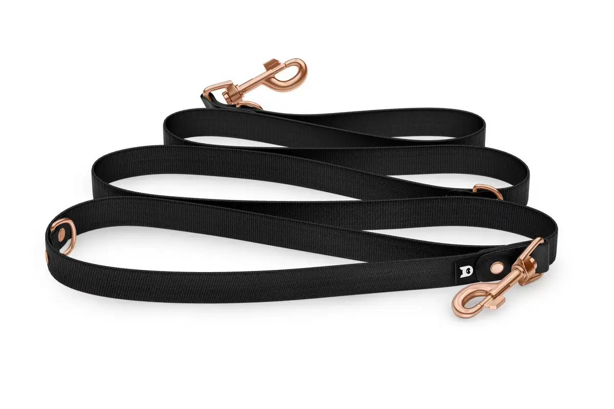 Dog Leash Reduce: Black & black with Rosegold components