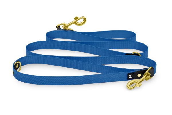 Dog Leash Reduce: Black & Blue with Gold components