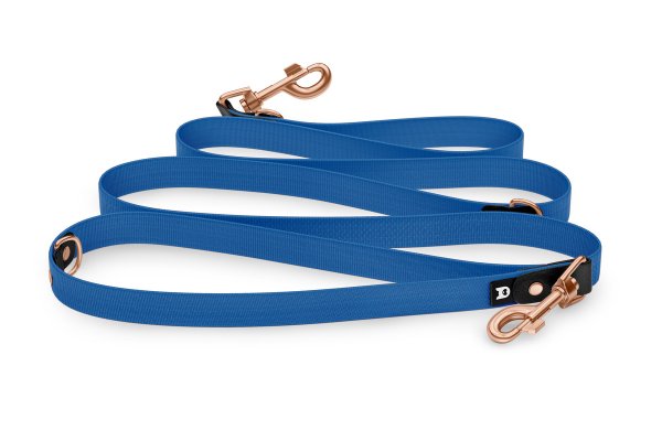 Dog Leash Reduce: Black & Blue with Rosegold components