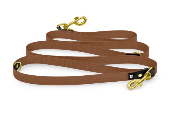 Dog Leash Reduce: Black & Brown with Gold components