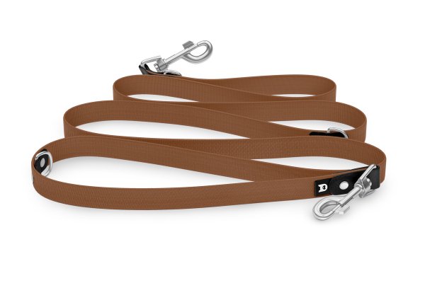 Dog Leash Reduce: Black & Brown with Silver components