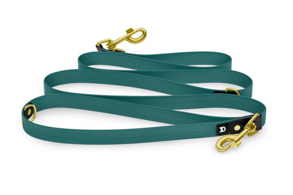 Dog Leash Reduce: Black & Hunter green with Gold components