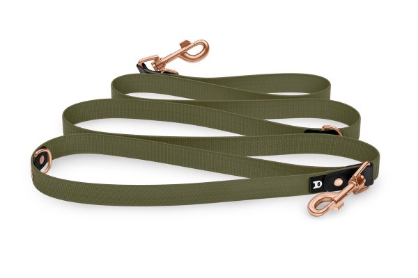 Dog Leash Reduce: Black & Khaki with Rosegold components