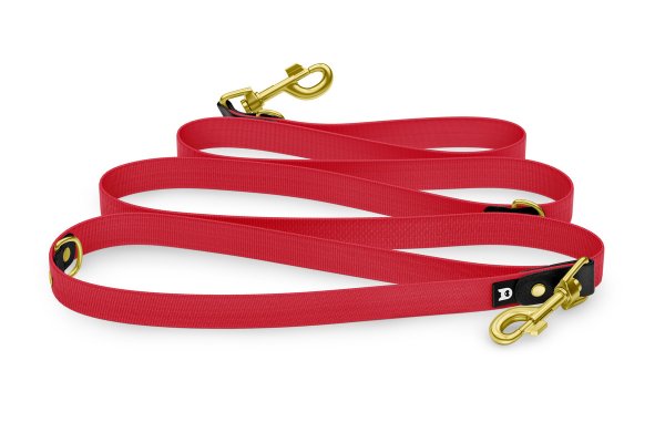 Dog Leash Reduce: Black & Red with Gold components