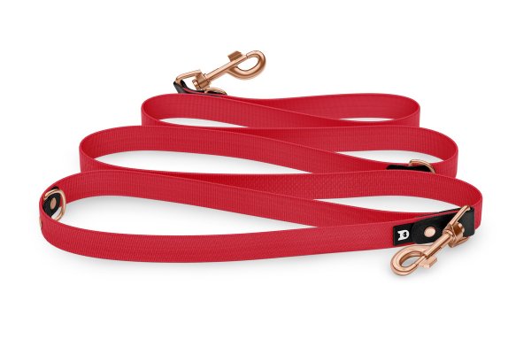 Dog Leash Reduce: Black & Red with Rosegold components