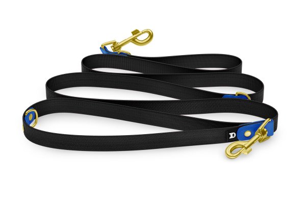 Dog Leash Reduce: Blue & black with Gold components