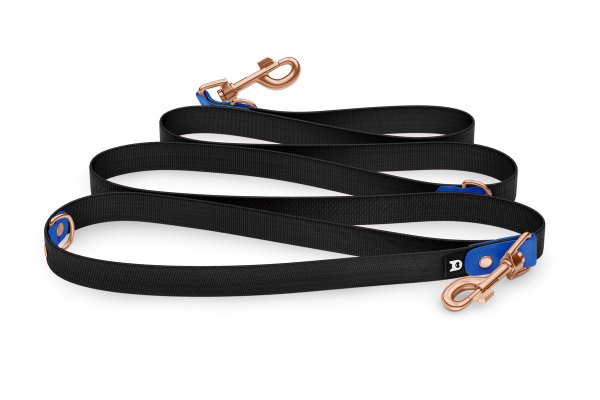 Dog Leash Reduce: Blue & black with Rosegold components