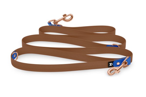 Dog Leash Reduce: Blue & Brown with Rosegold components