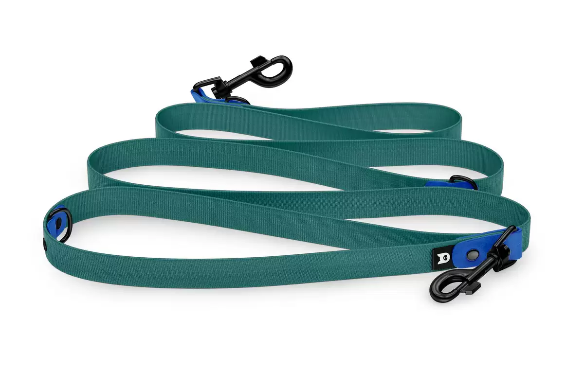 Dog Leash Reduce: Blue & Hunter green with Black components