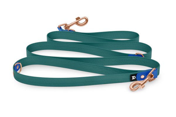 Dog Leash Reduce: Blue & Hunter green with Rosegold components