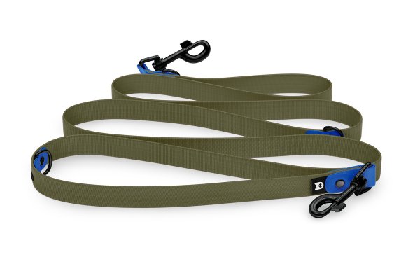 Dog Leash Reduce: Blue & Khaki with Black components