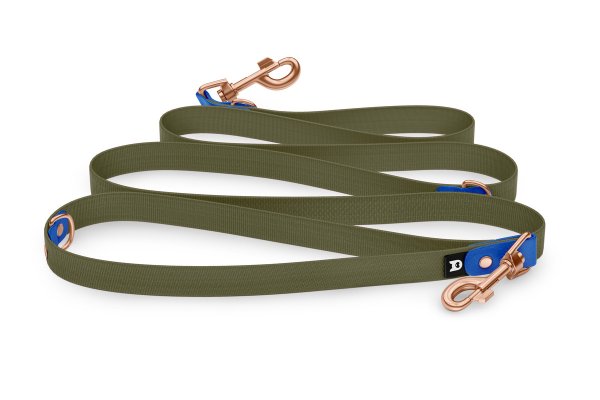 Dog Leash Reduce: Blue & Khaki with Rosegold components