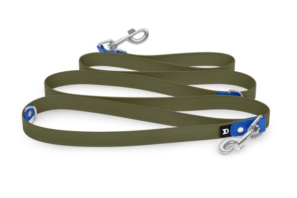 Dog Leash Reduce: Blue & Khaki with Silver components