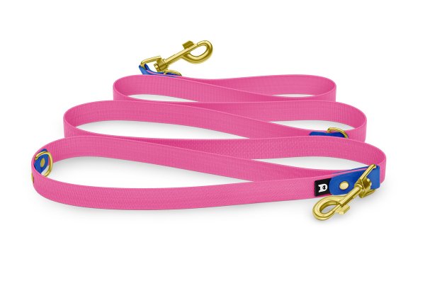 Dog Leash Reduce: Blue & Neon pink with Gold components
