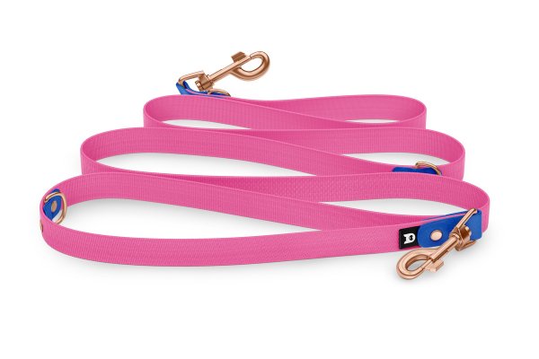 Dog Leash Reduce: Blue & Neon pink with Rosegold components