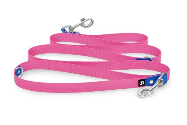 Dog Leash Reduce: Blue & Neon pink with Silver components