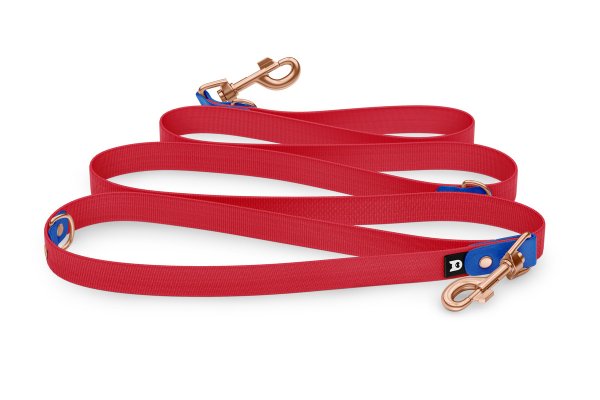 Dog Leash Reduce: Blue & Red with Rosegold components