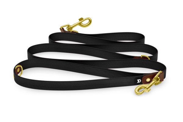 Dog Leash Reduce: Dark brown & black with Gold components