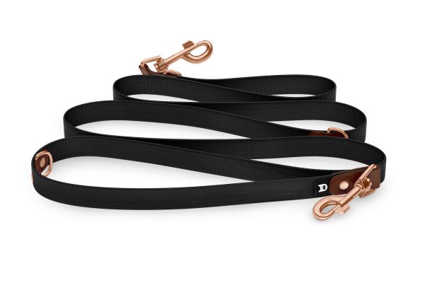 Dog Leash Reduce: Dark brown & black with Rosegold components
