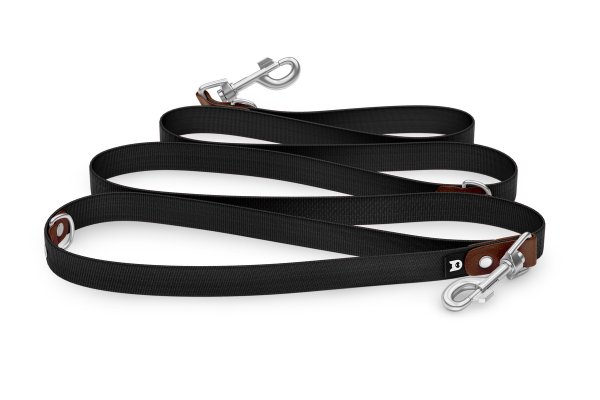 Dog Leash Reduce: Dark brown & black with Silver components