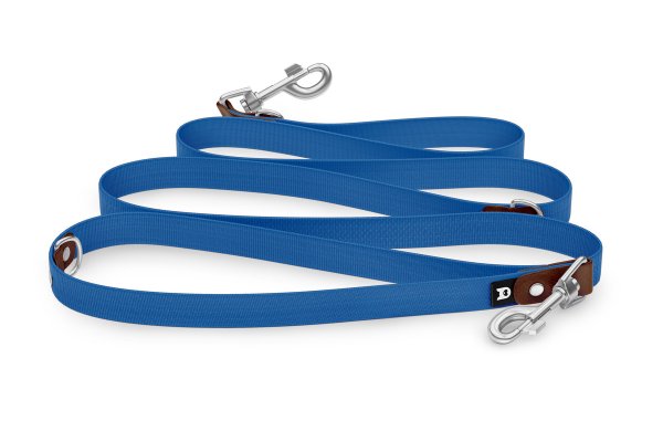 Dog Leash Reduce: Dark brown & Blue with Silver components