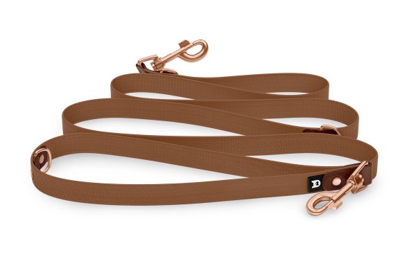 Dog Leash Reduce: Dark brown & Brown with Rosegold components