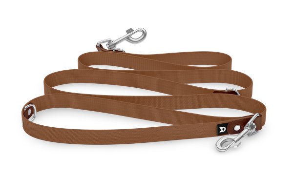 Dog Leash Reduce: Dark brown & Brown with Silver components