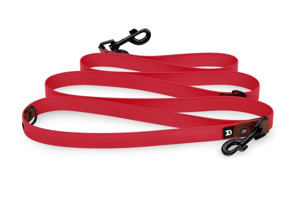 Dog Leash Reduce: Dark brown & Red with Black components