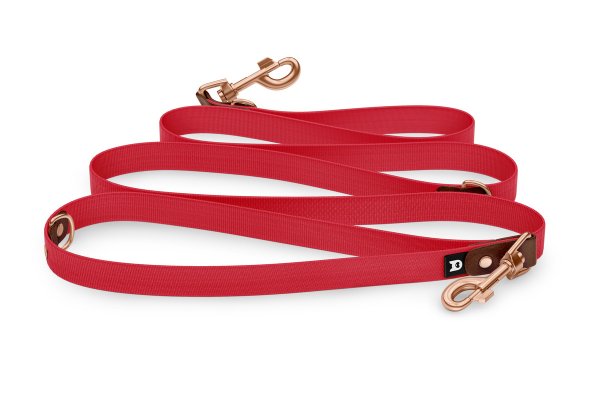 Dog Leash Reduce: Dark brown & Red with Rosegold components